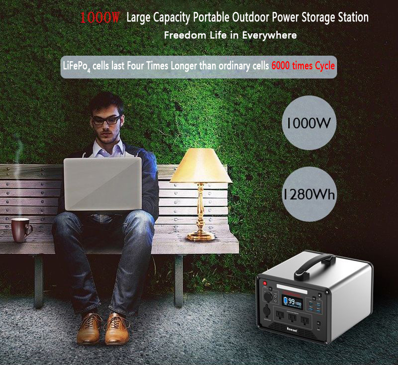 Dual AC Outlet DC Puertos 4 Usb Salidas Central eléctrica portátil 1000w